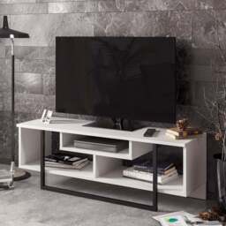 Decorotika Asal White and Black Wide TV Unit - Size: 40 x 120 x 35.2cm - Multi - Wilko - thumbnail 1