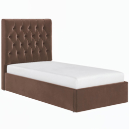 Flair Milan Single Brown Velvet Lift-Up Ottoman Bed - Wilko - thumbnail 3