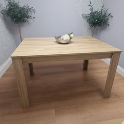 Kosy Koala 4 Seater Plastic and Faux Leather Dining Set Oak Effect and Cream - Multi - Portland - Wilko - thumbnail 3