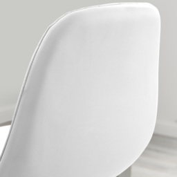 Furniturebox Solara White Faux Leather Silver Legs Counter Stools Set of 2 - Wilko - thumbnail 4
