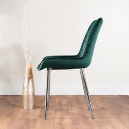 Furniturebox Molini Cesano 6 Seater Dining Set Grey Gloss Green and Chrome - Wilko - thumbnail 5