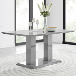 Furniturebox Molini Cesano 6 Seater Dining Set Grey Gloss Green and Chrome - Wilko - thumbnail 3
