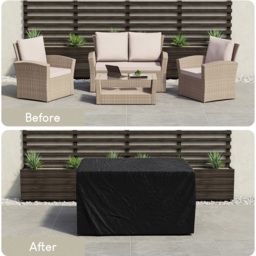 Garden Vida Mylor 4 Seater Grey PE Rattan Garden Lounge Set with Cover - Wilko - thumbnail 6