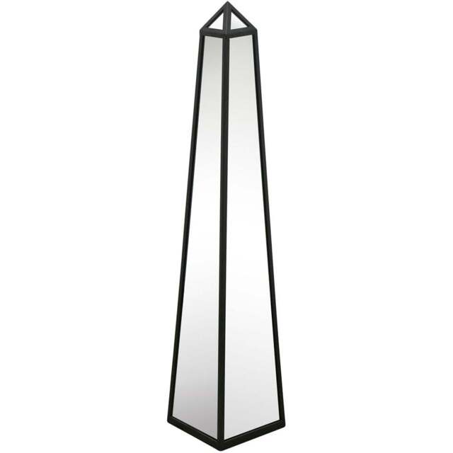 MirrorOutlet The Obelisk Black Metal Edged Mirrored Ornament 120 x 25cm - Wilko - image 1