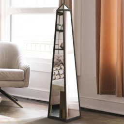 MirrorOutlet The Obelisk Black Metal Edged Mirrored Ornament 120 x 25cm - Wilko - thumbnail 3