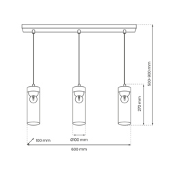 Milagro Elica Black Pendant Lamp 230V - Size: 10 x 60 x 90cm - Wilko - thumbnail 6
