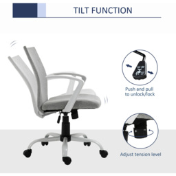 Portland Light Grey Linen Swivel Office Chair - Size: 61 x 61 x 99cm - Wilko - thumbnail 6