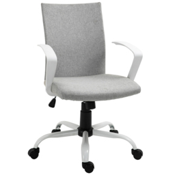 Portland Light Grey Linen Swivel Office Chair - Size: 61 x 61 x 99cm - Wilko - thumbnail 3