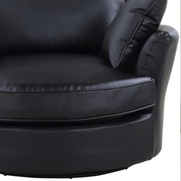 Fairburn Black Bonded Leather Swivel Cuddle Chair - Size: Single - Artemis Home - Wilko - thumbnail 5