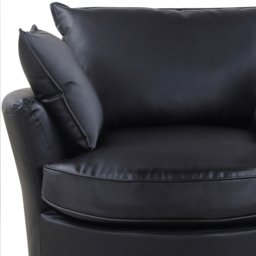 Fairburn Black Bonded Leather Swivel Cuddle Chair - Size: Single - Artemis Home - Wilko - thumbnail 4