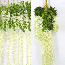 Living and Home White Wisteria Hanging Vines 12 Pack - Size: 40 x 50 x 4cm - Wilko - thumbnail 4