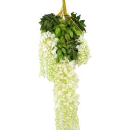 Living and Home White Wisteria Hanging Vines 12 Pack - Size: 40 x 50 x 4cm - Wilko