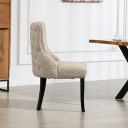 Artemis Home Rodello Set of 2 Light Brown Fabric Dining Chair - Wilko - thumbnail 4