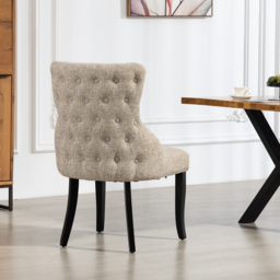 Artemis Home Rodello Set of 2 Light Brown Fabric Dining Chair - Wilko - thumbnail 5