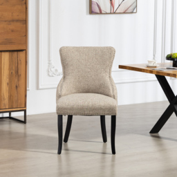 Artemis Home Rodello Set of 2 Light Brown Fabric Dining Chair - Wilko - thumbnail 3