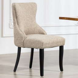 Artemis Home Rodello Set of 2 Light Brown Fabric Dining Chair - Wilko - thumbnail 1
