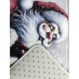 Noel Square Grey Santa Kiss Xmas Bath Set 2 Piece - Size: 50 x 80 x 1cm - Wilko - thumbnail 4