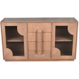 IH Design Jodhpur 3 Door Solid Wooden Extra Large Sideboard - Size: 85 x 150 x 40cm - Brown - Wilko - thumbnail 4