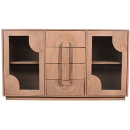 IH Design Jodhpur 3 Door Solid Wooden Extra Large Sideboard - Size: 85 x 150 x 40cm - Brown - Wilko - thumbnail 3