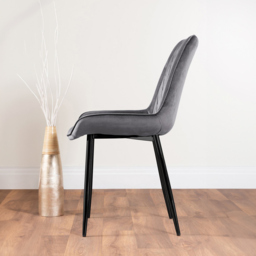 Furniturebox Arona Cesano Concrete Effect 6 Seater Round Dining Set Grey Black and Grey - Wilko - thumbnail 5