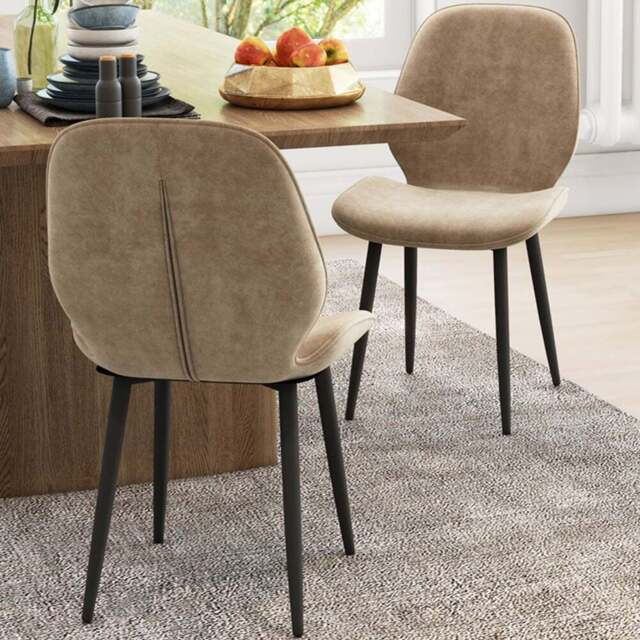 Portland Set of 2 Light Brown Dining Chair - Wilko - image 1