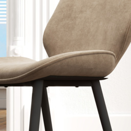 Portland Set of 2 Light Brown Dining Chair - Wilko - thumbnail 4