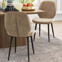 Portland Set of 2 Light Brown Dining Chair - Wilko