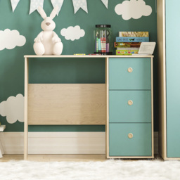 Junior Vida Neptune 3 Drawer Blue and Oak Desk - Size: 40 x 91 x 70cm - Wilko - thumbnail 7