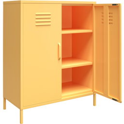 Novogratz Cache 2 Door Yellow Metal Locker Storage Cabinet - Size: 101 x 80 x 40cm - Wilko - thumbnail 5