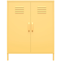 Novogratz Cache 2 Door Yellow Metal Locker Storage Cabinet - Size: 101 x 80 x 40cm - Wilko - thumbnail 4