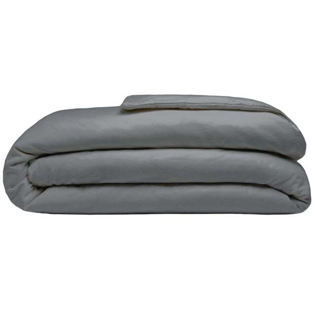 Serene Double Charcoal Brushed Cotton Duvet Cover - Grey - Wilko - image 1