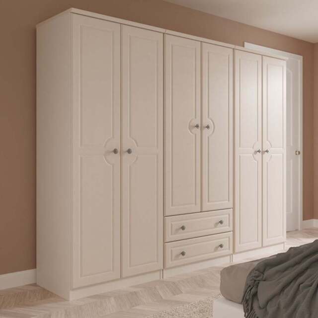 Crowndale Pembroke 6 Door 2 Drawer Kashmir Ash Wardrobe Ready Assembled - Wilko - image 1