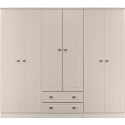 Crowndale Pembroke 6 Door 2 Drawer Kashmir Ash Wardrobe Ready Assembled - Wilko - thumbnail 3