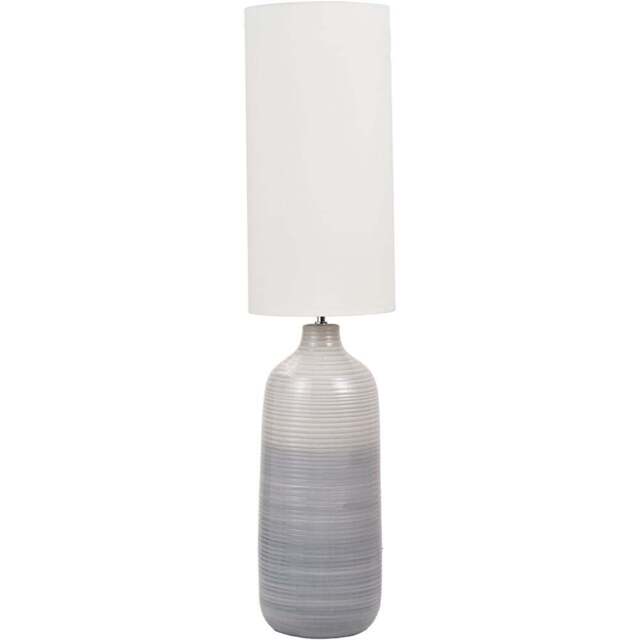 Pacific Lifestyle Venus Cream Fabric Shade Blue and Grey Ombre Ceramic Floor Lamp - Size: 122 x 29 x 29cm - Wilko - image 1