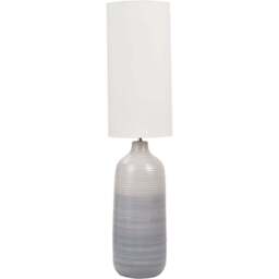 Pacific Lifestyle Venus Cream Fabric Shade Blue and Grey Ombre Ceramic Floor Lamp - Size: 122 x 29 x 29cm - Wilko