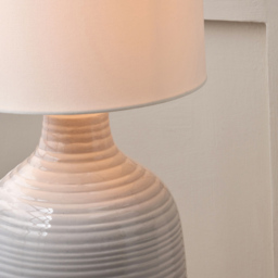 Pacific Lifestyle Venus Cream Fabric Shade Blue and Grey Ombre Ceramic Floor Lamp - Size: 122 x 29 x 29cm - Wilko - thumbnail 4