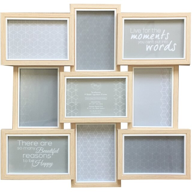 The Port. Co Gallery Newhaven Natural Multi Aperture Photo Frame - Size: A6 - Cream - Wilko - image 1