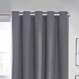 furn. Dawn Charcoal Thermal Blackout Eyelet Curtain 117 x 137cm - Size: W 137 x D 117cm - Grey - Wilko - thumbnail 4