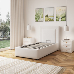 Artemis Home Weston Single Beige Linen Upholstered Ottoman Bed - Wilko - thumbnail 3