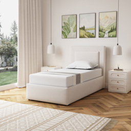 Artemis Home Weston Single Beige Linen Upholstered Ottoman Bed - Wilko - thumbnail 6