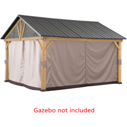 Sunjoy 3.5 x 4m Khaki Accessory Curtain for Cedar Wooden Gazebo (Gazebo Not Include) - Size: 1 x 208 x 320cm - Brown - Wilko - thumbnail 3