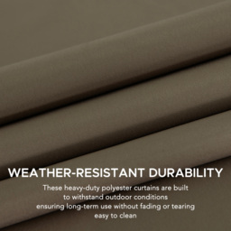 Sunjoy 3.5 x 4m Khaki Accessory Curtain for Cedar Wooden Gazebo (Gazebo Not Include) - Size: 1 x 208 x 320cm - Brown - Wilko - thumbnail 4
