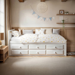 Flair Montana Captain's Single White 3 Drawer Wooden Guest Bed with Trundle - Wilko - thumbnail 6
