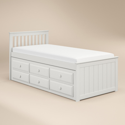 Flair Montana Captain's Single White 3 Drawer Wooden Guest Bed with Trundle - Wilko - thumbnail 3