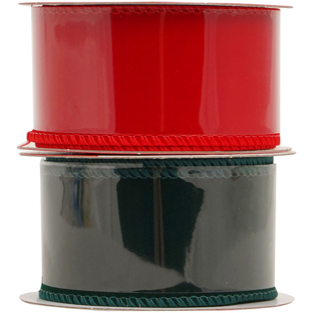 2.7m Velvet Ribbon - Red & Black - Wilko - image 1
