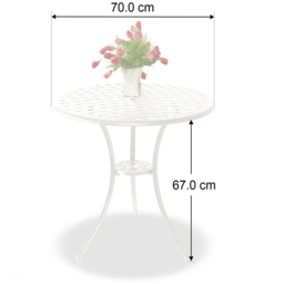 Centurion Oshowa 2 Seater White Round Garden Bistro Table with Parasol Hole - Wilko - thumbnail 6