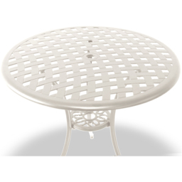 Centurion Oshowa 2 Seater White Round Garden Bistro Table with Parasol Hole - Wilko - thumbnail 5