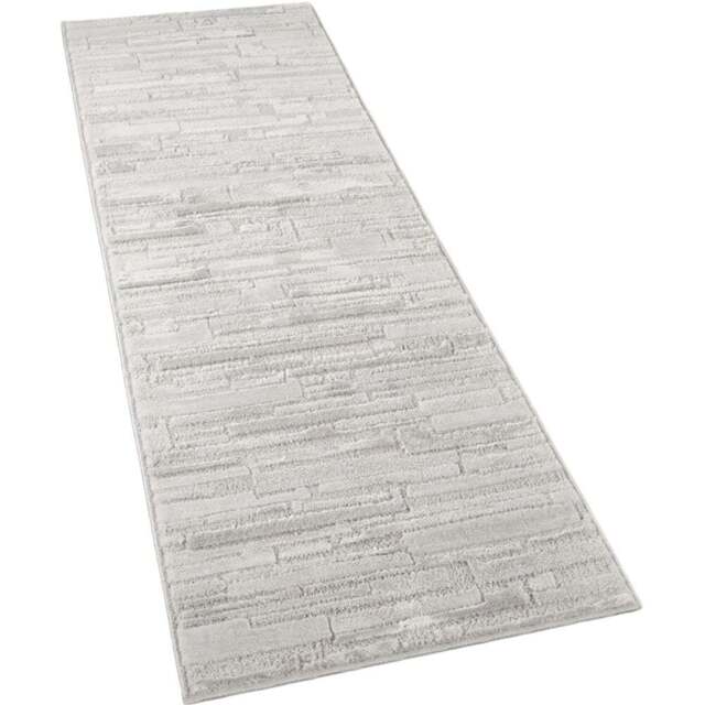 Desire Rugs Hamilton Silver Bold Geometric Rug 60 x 220cm - Size: 220 x 60 x 1.3cm - Wilko - image 1