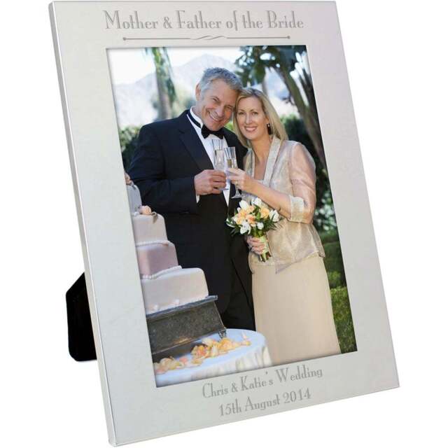 Personalised Memento Personalised Silver Mother and Father of the Bride Photo Frame 5 x 7 inch - Wilko - image 1