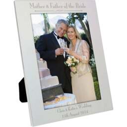 Personalised Memento Personalised Silver Mother and Father of the Bride Photo Frame 5 x 7 inch - Wilko